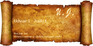 Udvari Judit névjegykártya